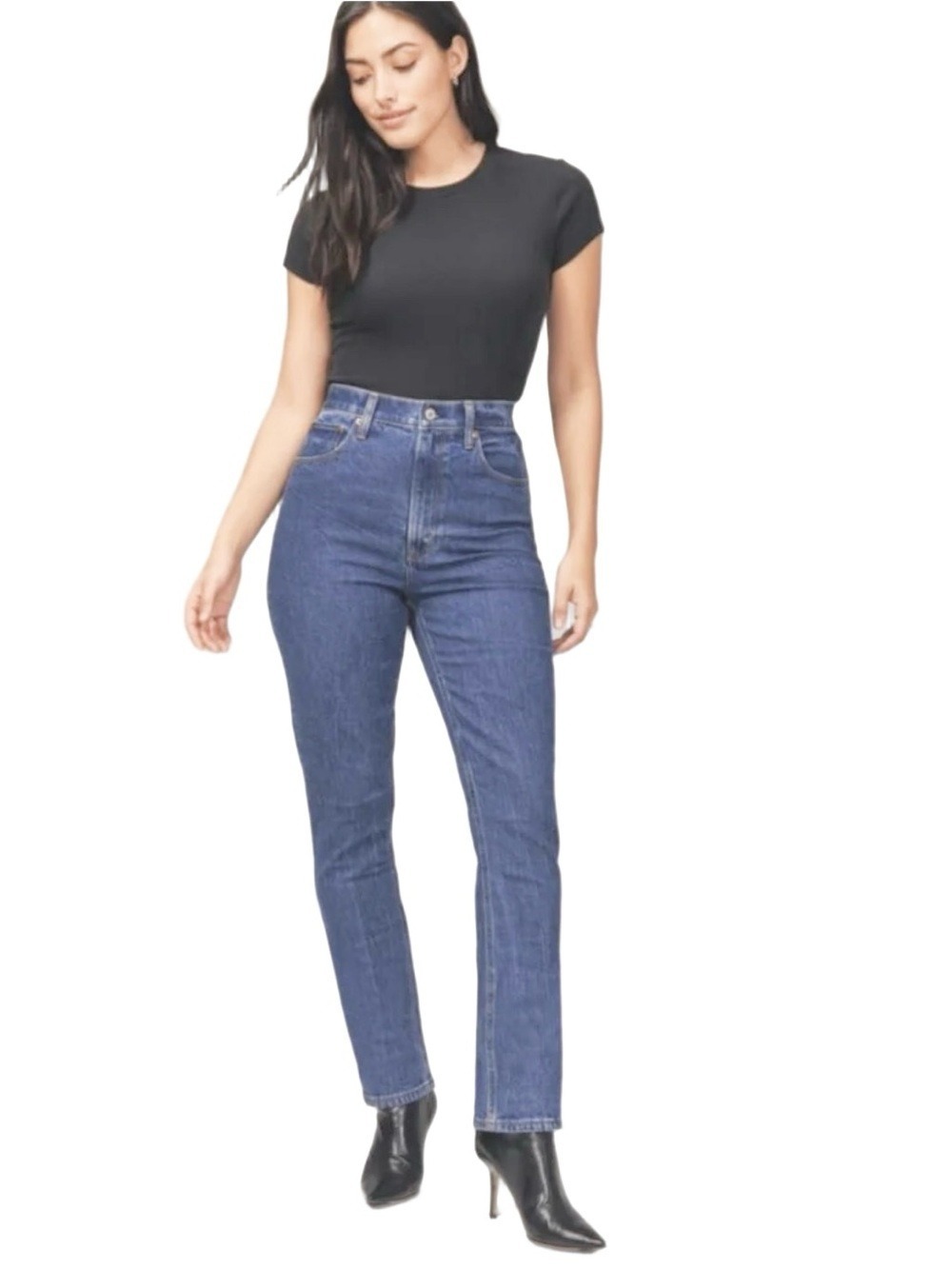 Abercrombie & Fitch Curve Love Ultra High Rise The Slim Straight Jeans Sz 29|8